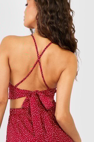 Crop top et jupe longue - Rouge
