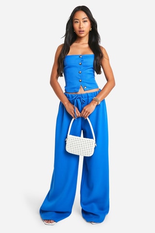 Pantalon wide legs - Bleu