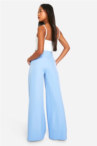 Pantalon palazzo taille haute - Bleu