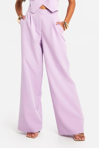 Pantalon palazzo taille haute - Lilas