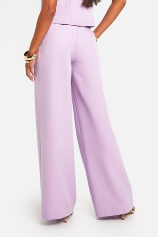 Pantalon palazzo taille haute - Lilas