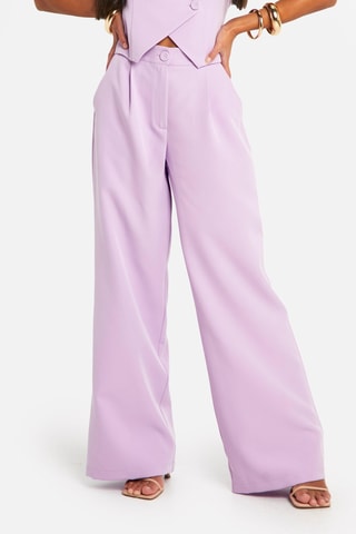 Pantalon palazzo taille haute - Lilas