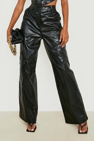 Pantalon cargo taille haute - Noir