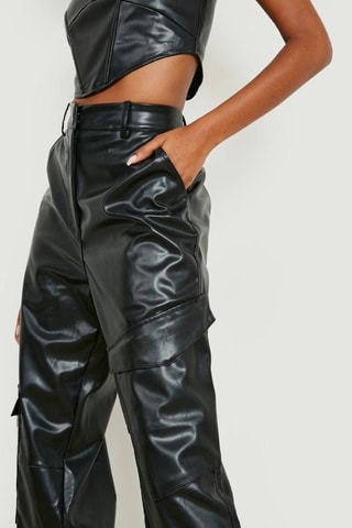 Pantalon cargo taille haute - Noir