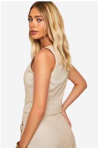 Gilet de costume en lin - Beige