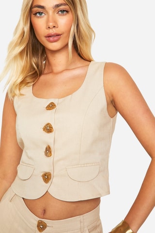 Gilet de costume en lin - Beige