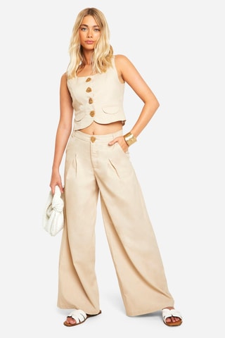 Gilet de costume en lin - Beige