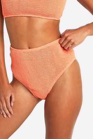 Bas de maillot taille haute - Corail
