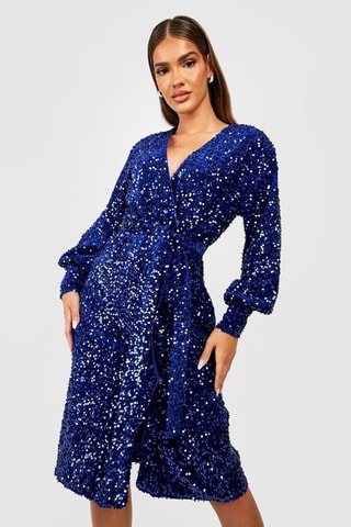Robe portefeuille - Bleu marine