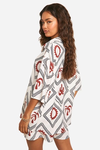 Chemisier oversize et short - Ecru