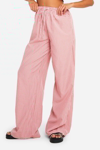 Pantalon palazzo taille haute - Rouge