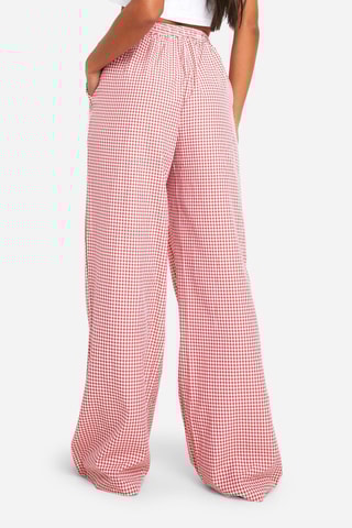 Pantalon palazzo taille haute - Rouge
