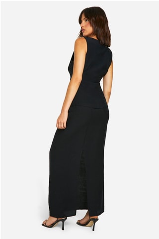 Gilet de costume et jupe longue - Noir