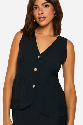Gilet de costume et jupe longue - Noir