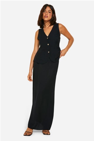 Gilet de costume et jupe longue - Noir