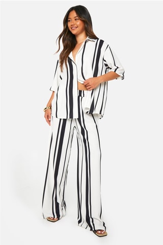 Chemisier et pantalon wide legs - Blanc et noir