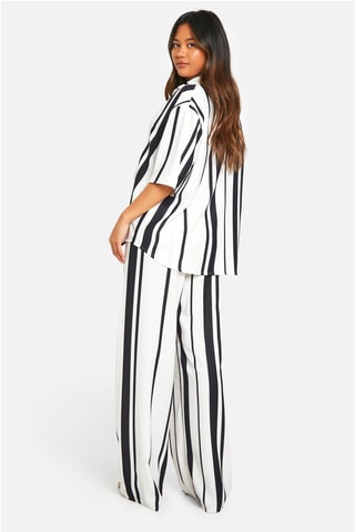 Chemisier et pantalon wide legs - Blanc et noir