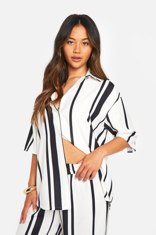 Chemisier et pantalon wide legs - Blanc et noir