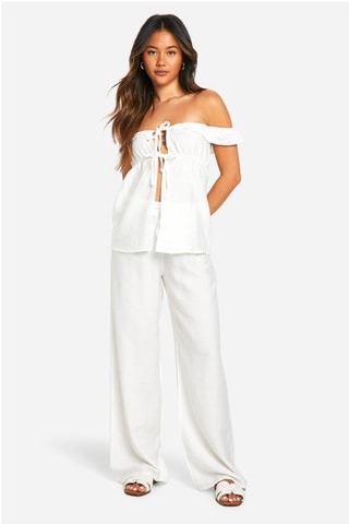 Chemisier et pantalon wide legs - Ivoire