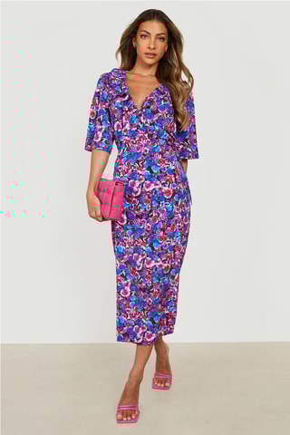 Robe midi - Bleu