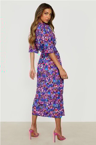 Robe midi - Bleu