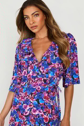 Robe midi - Bleu