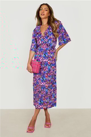 Robe midi - Bleu