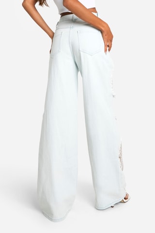 Jean wide legs taille haute - Bleu clair