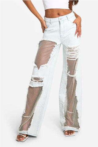 Jean wide legs taille haute - Bleu clair