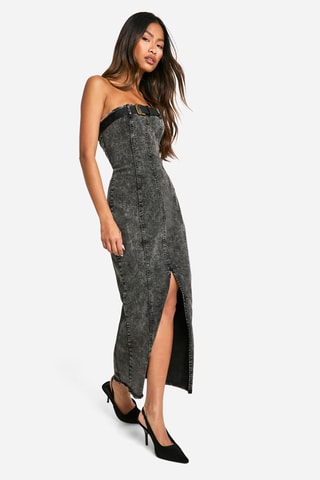 Robe bustier en jean - Gris