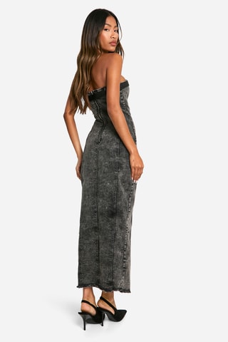 Robe bustier en jean - Gris