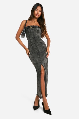 Robe bustier en jean - Gris