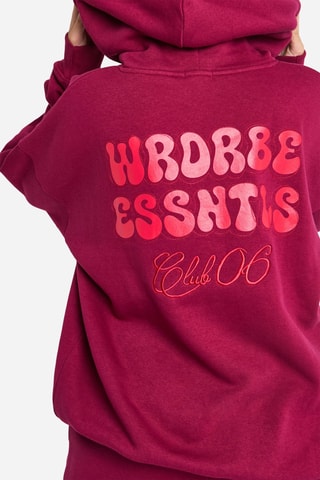 Sweat oversize à capuche - Bordeaux