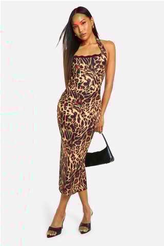Robe midi - Marron