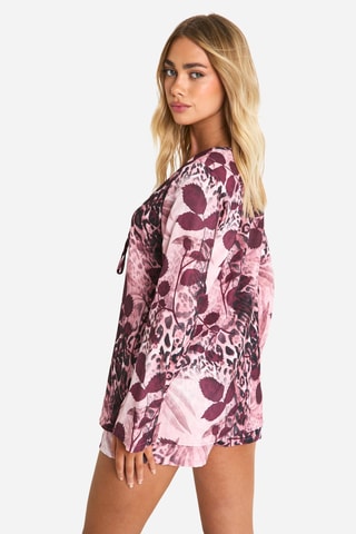 Chemisier relaxed et short relaxed - Rose et marron
