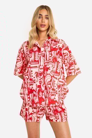 Chemisier et short - Rouge