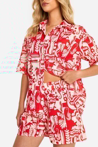 Chemisier et short - Rouge