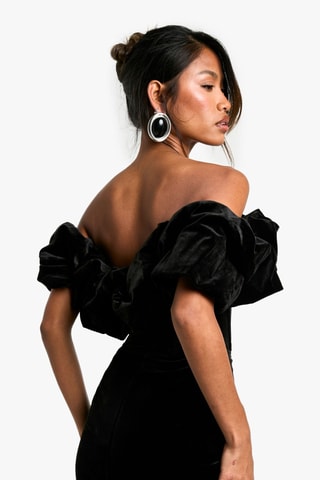 Robe fourreau en velours - Noir