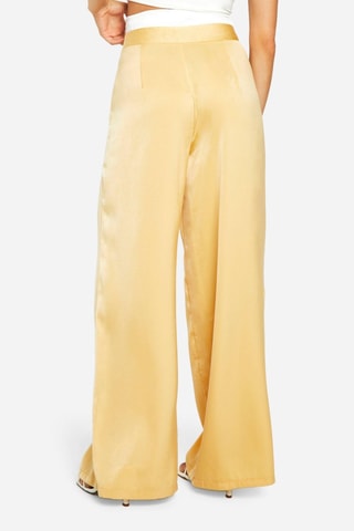 Pantalon palazzo taille haute - Jaune