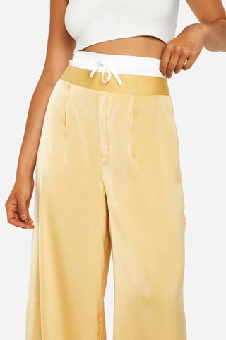 Pantalon palazzo taille haute - Jaune