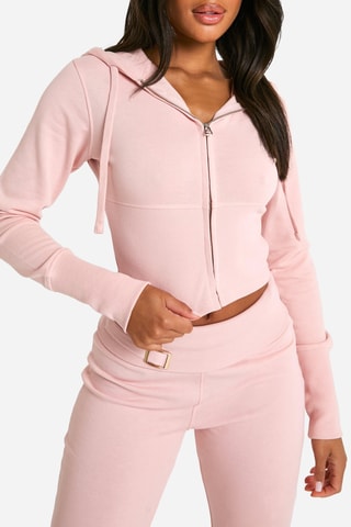 Sweat à capuche et pantalon flare - Rose
