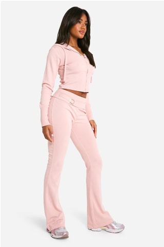 Sweat à capuche et pantalon flare - Rose