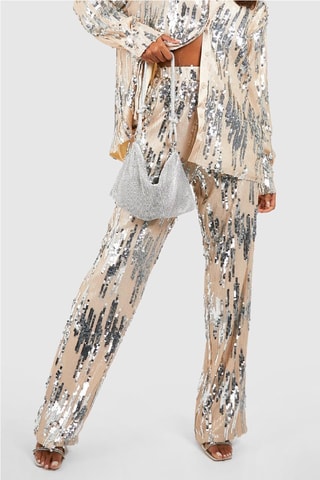 Pantalon droit taille haute - Nude