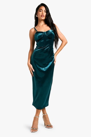 Robe midi - Vert émeraude
