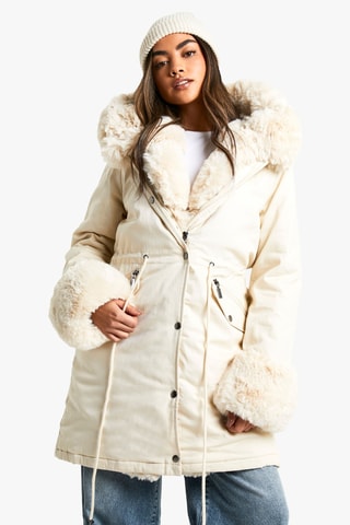 Parka à capuche - Crème