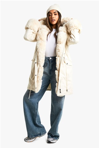 Parka à capuche - Crème