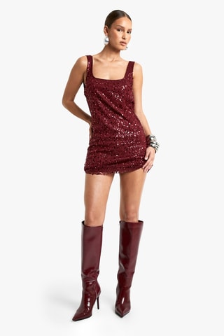 Robe fourreau - Rouge