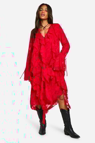 Robe midi - Rouge