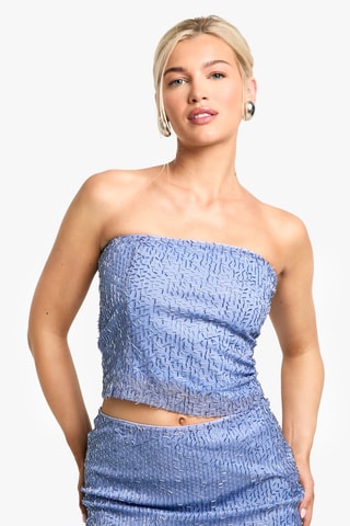 Crop top bustier - Bleu