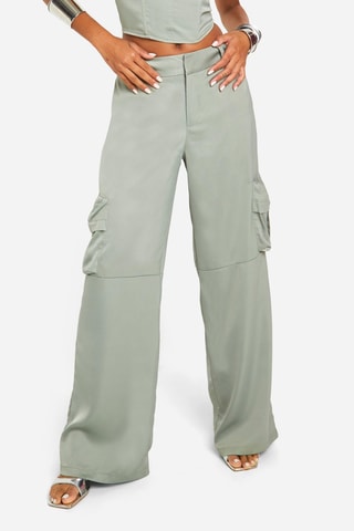 Pantalon cargo taille haute - Kaki